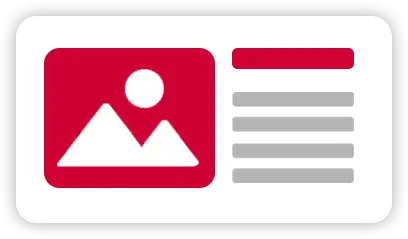 Beispiel einer App-Oberflächenkarte für Unternehmen – Grafik mit Icon und Funktionsbeschreibung