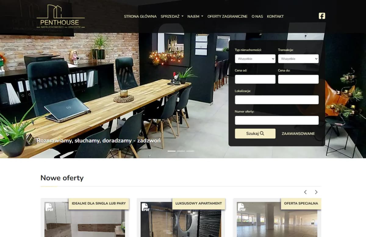 Website für ein Immobilienbüro – modernes Design mit Angebotspräsentation