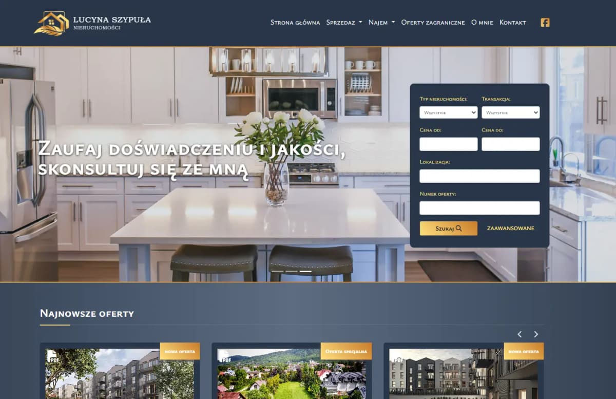 Website für ein Immobilienbüro – mit Angebots-Suchfunktion für Kunden